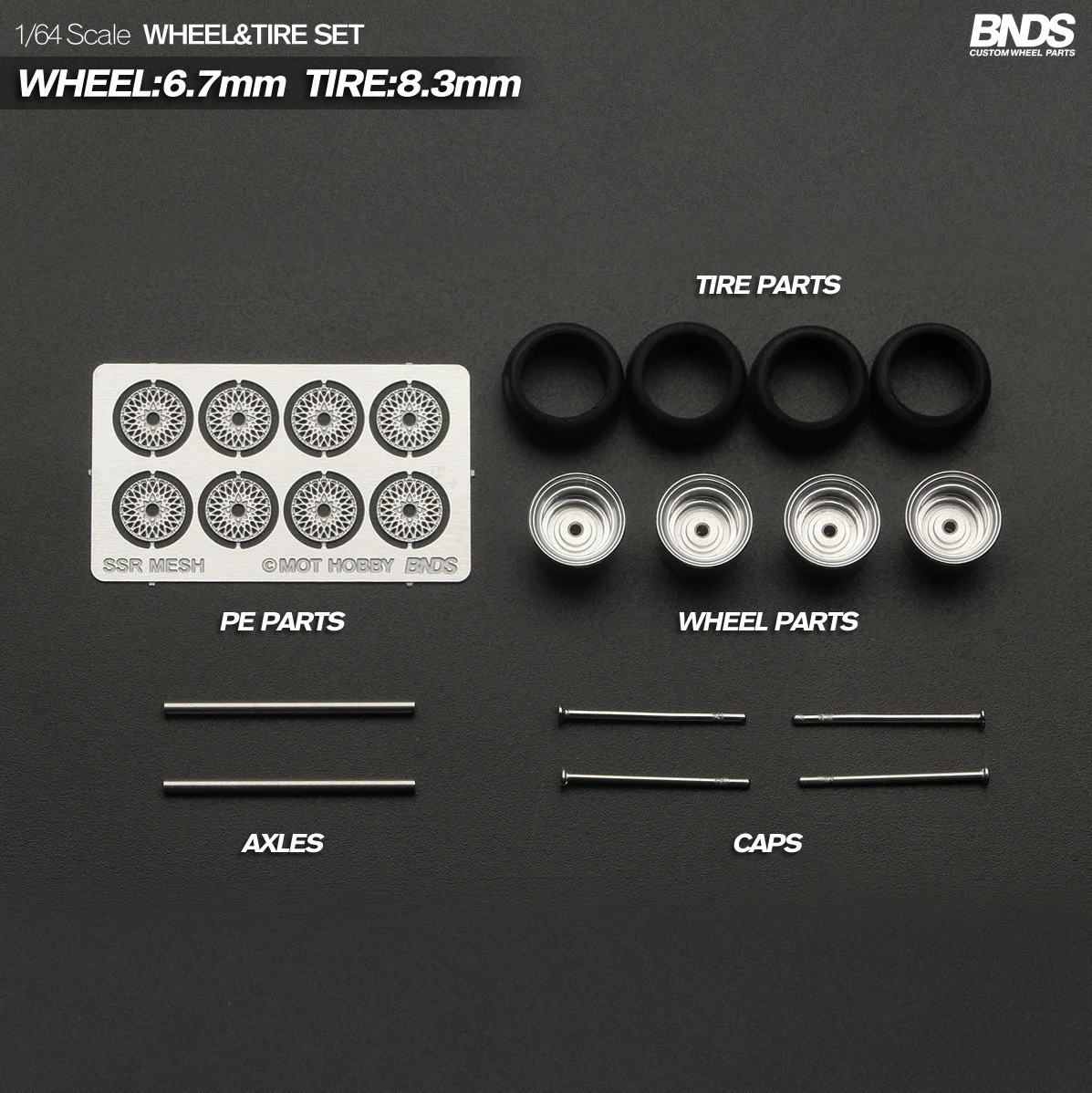 Color: Red, Ships From: CHINA - 1/64 Alloy Wheels With Rubber Tires By BNDS 64053/64088 Assembly Rims Modified Parts for Model Car Refitted VIP Style