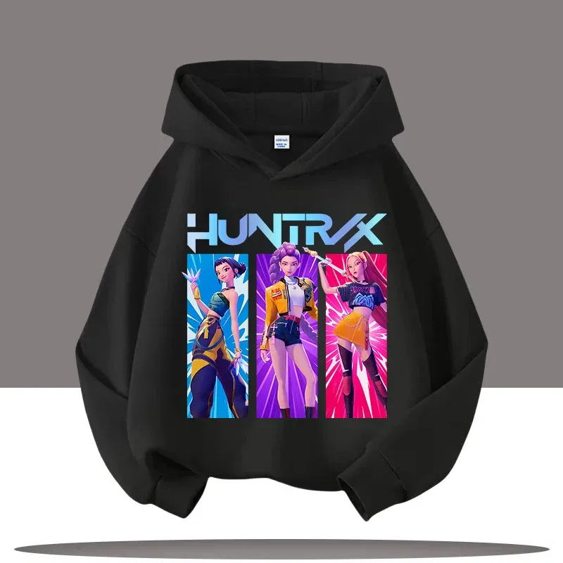 Color: Gold, Kid Size: 10 - Y2K KPop Demon Hunters Hoodies Teenage Girls Boys Rumi KPop Demon Hunters Hoody Autumn Casual Long Sleeve Children's Clothing
