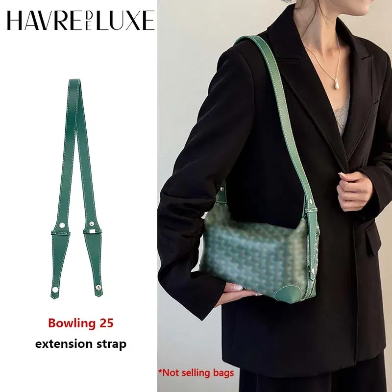 Color: PURPLE - Bag extended shoulder strap for Goyard Bowling 25 toiletries bag handle shoulder replacement strap bag modification accessories