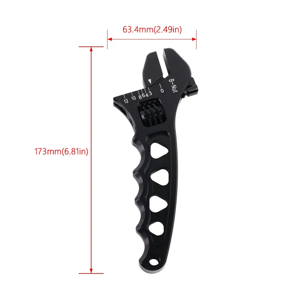Color: Blue - Blue Red Black Adjustable AN 3 4 6 8 10 12 Aluminum WRENCH HOSE Fitting Tool Aluminum Spanner AN3-AN12 Hose Fitting