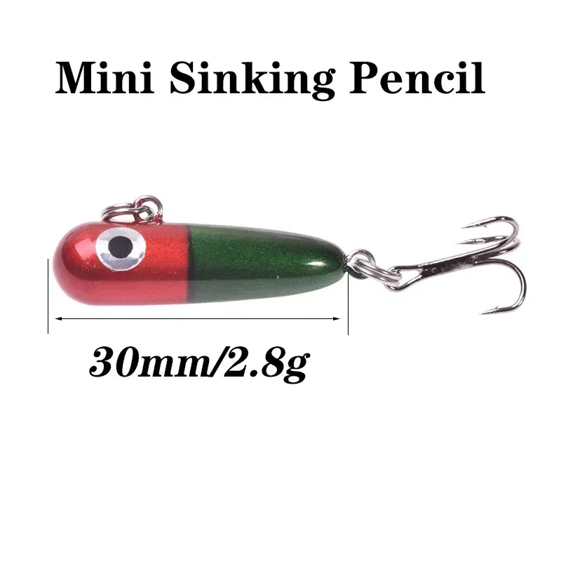 Color: Light Grey - 1 Pc Sinking Pencil Fishing Lure 3cm 2.8g Miniature Jigs Wobblers Plastic Artificial Hard Bait for Bass Trout Fishing Tackle