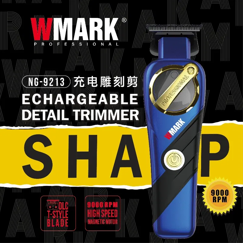 Color: black - WMARK 9213Hair Clipper for men,Hair Trimmer,Magnetic levitation motor,high speed 9000rpm,Beard Trimmer,DLC Blade