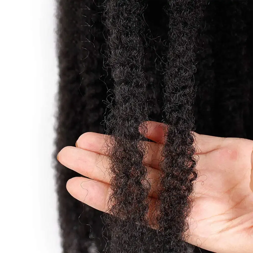 Color: #4, Stretched Length: 18inches, Bulk Buy: 1Pcs/Lot - 18 Inch Synthetic Marley Twist Braiding Hair Afro Kinky Curly Crochet Hair for Faux Locs Long Springy Twist Hair Extensions