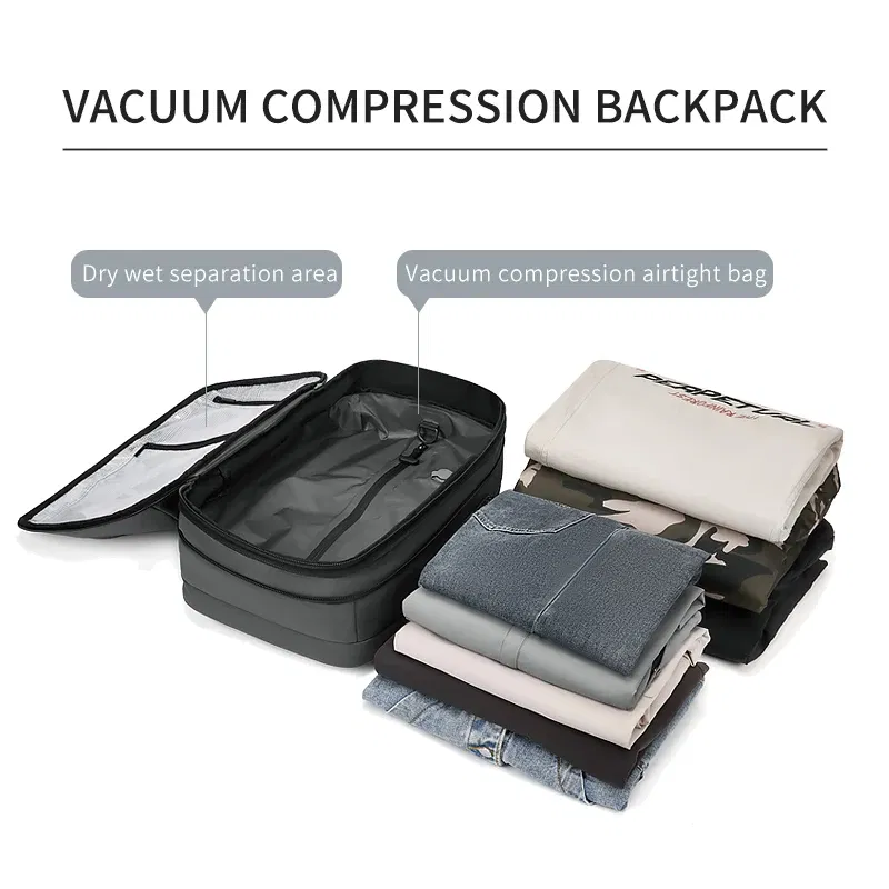 Color: army green - Men Travel Backpack vacuum compression 17 inch Laptop Backpack Business Large Capacity school Backpack Expanded Hiking backpack