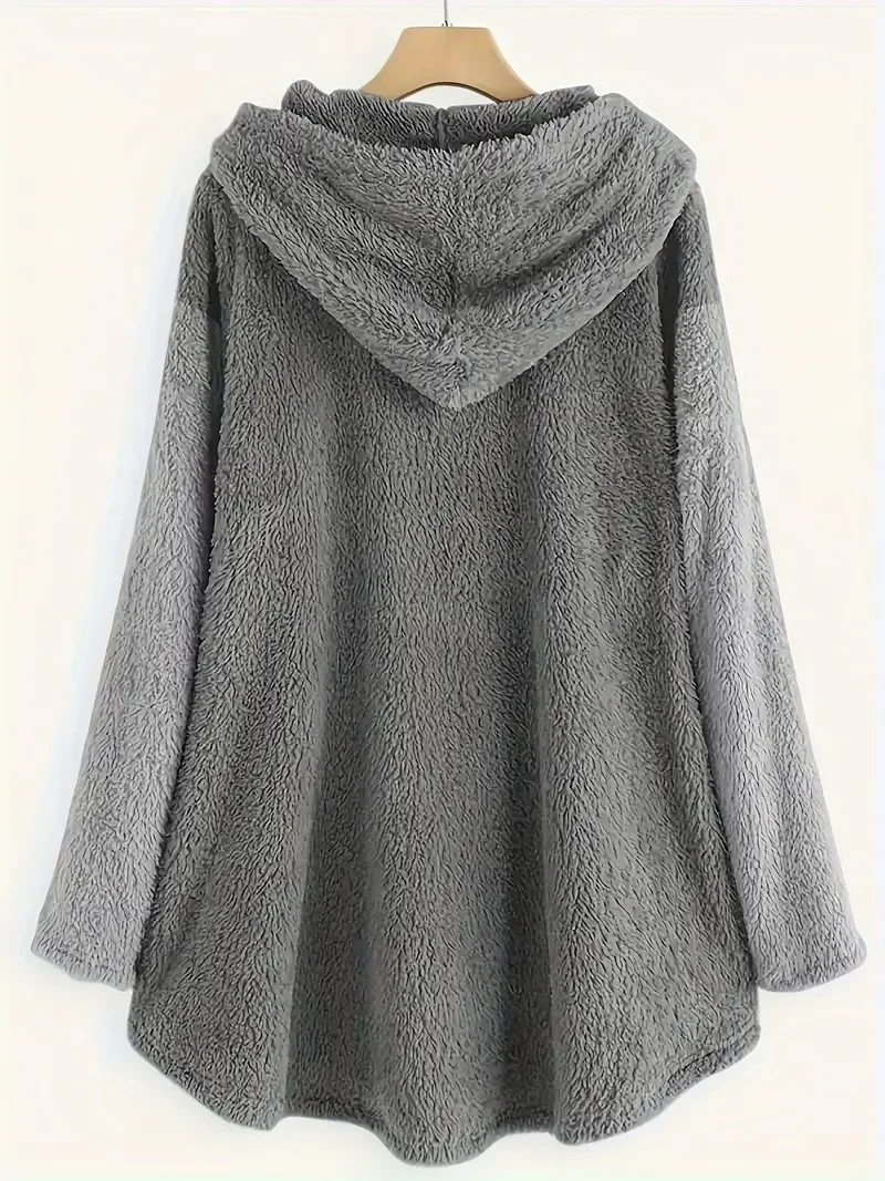 Cozy Letter Print Fuzzy Hoodie