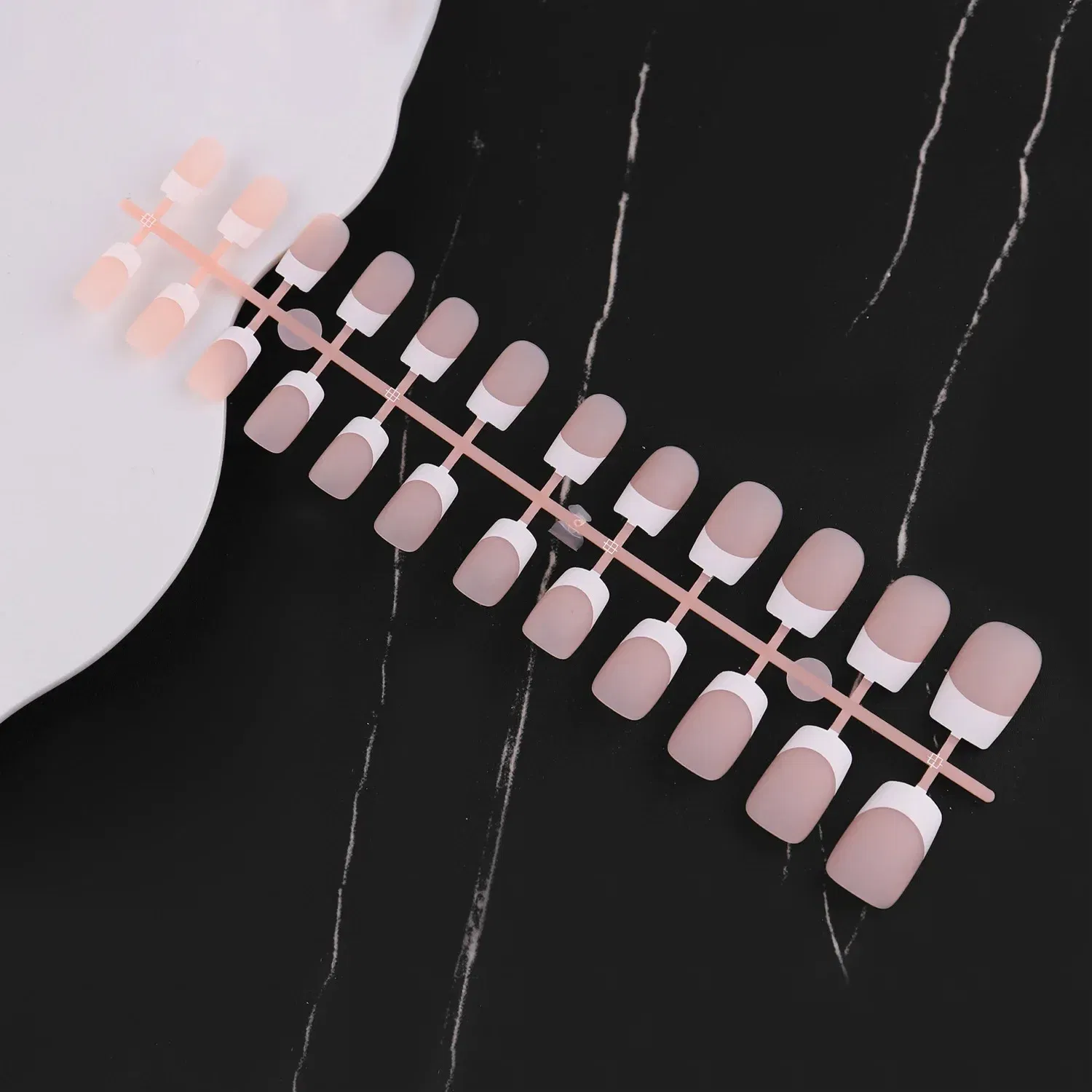 Color: Yellow - 24PCS Square Head Matte False Nails Ballet Detachable Full Cover Artificial Fingernails Frosted Press Glue on Fake Nail Tips