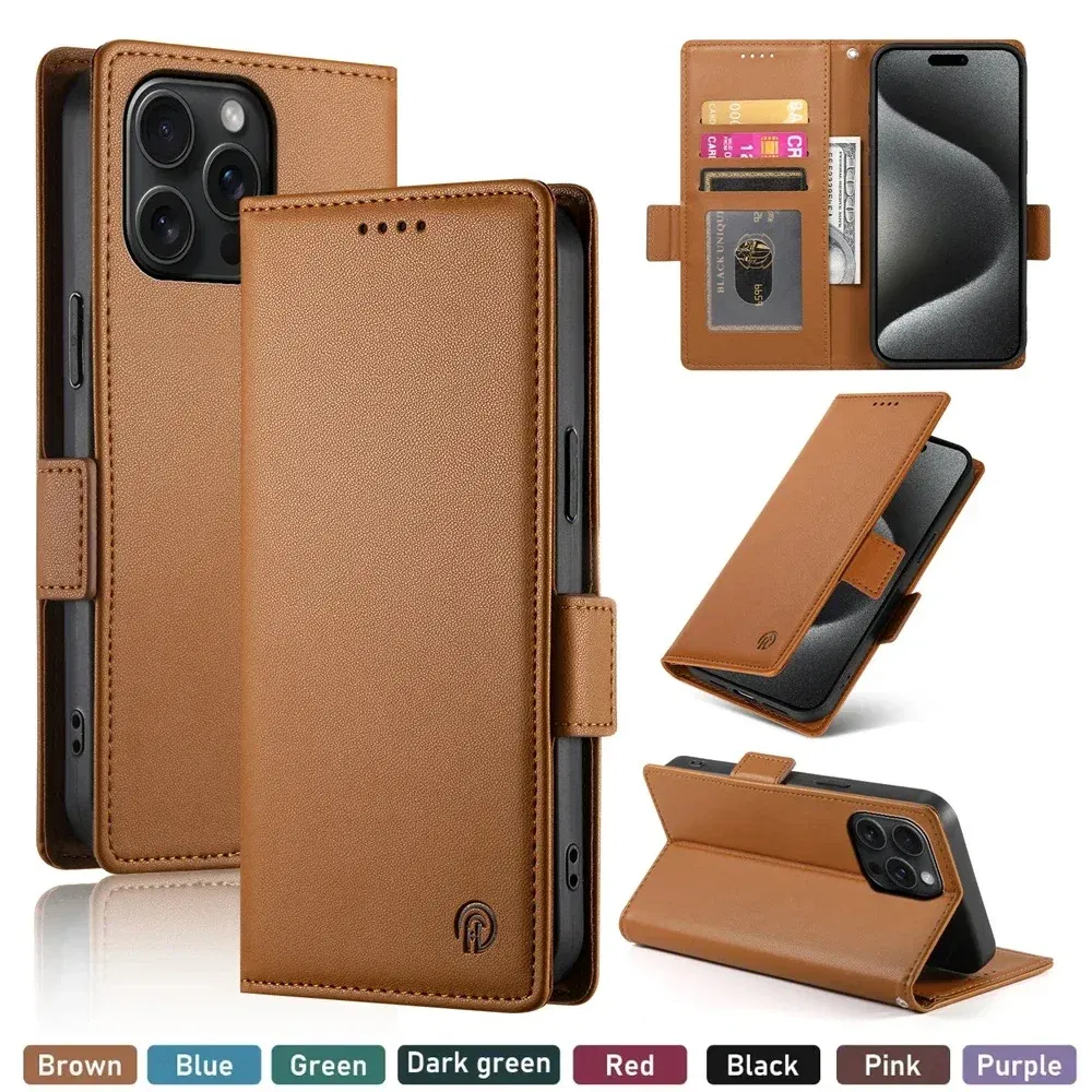 Color: green, Material: Cotton - PU Leather Flip Phone Case For iPhone 16 15 Pro Max 16E 14 13 1211 XS Max XR X 8 7 Plus SE KickStand Cards Solt Wallet Cover
