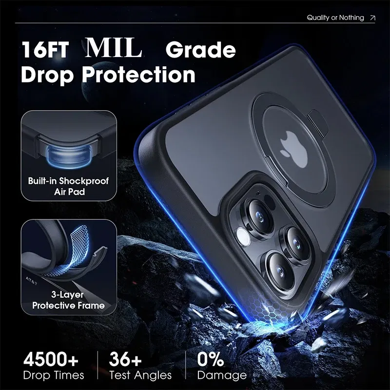 Color: Beige, Material: tpu - Magnetic Phone Case with Ring Stand for Wireless Charging iPhone 15 Pro Max 14 Plus 13 12 11 Translucent Cases Matte Slim Cov
