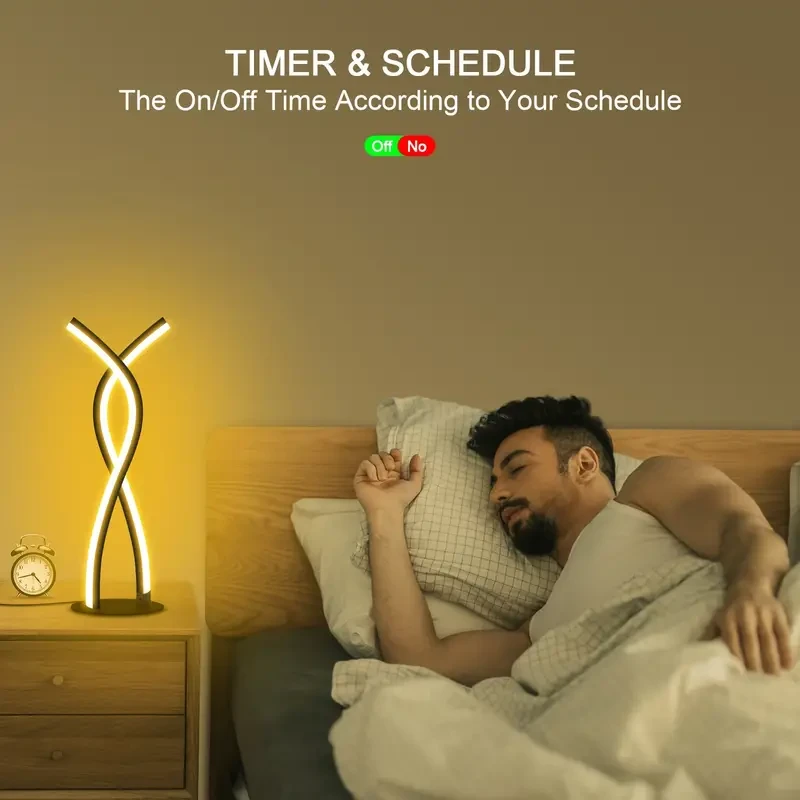 1pc LED Spiral Artistic Table Lamp - RGB Atmosphere Light with Adjustable Brightness