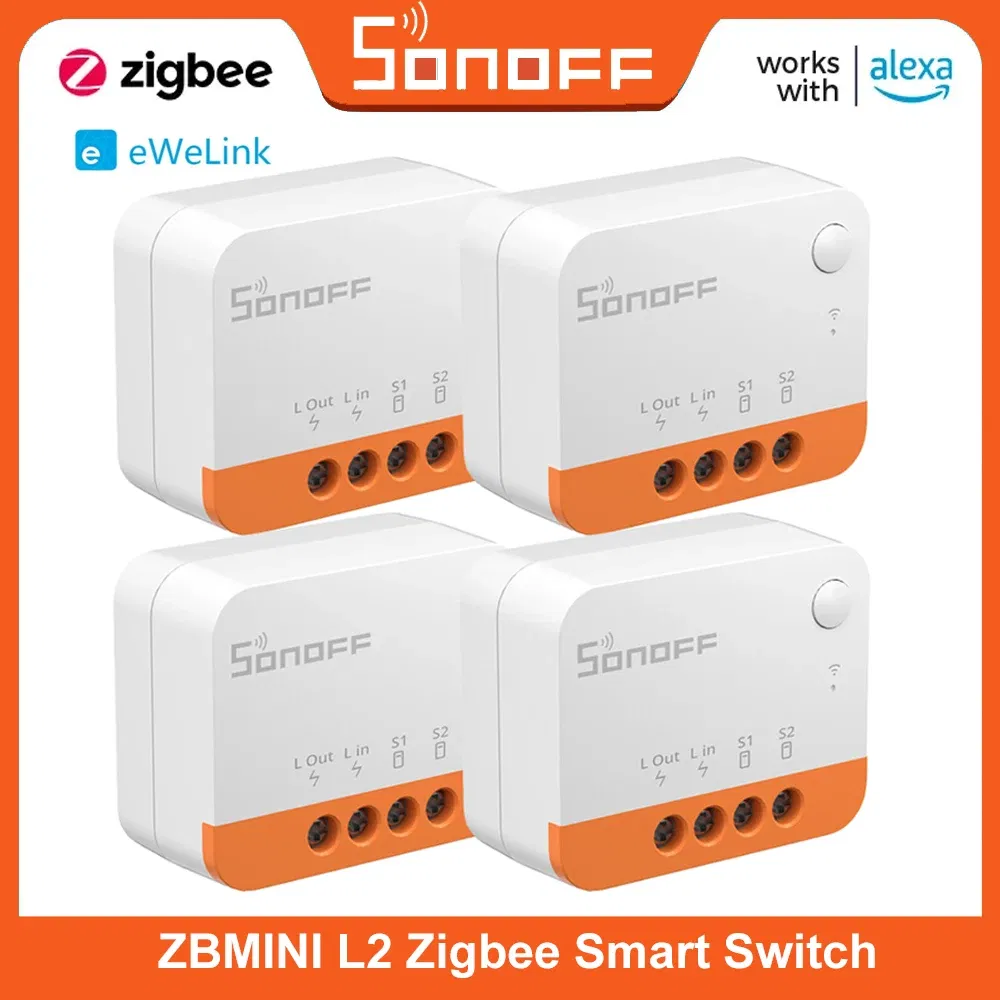 Bundle: Bundle7, Ships From: CHINA - SONOFF ZBMINI L2 Extreme ZigBee Smart Switch No Neutral Wire Required DIY Two-Way Control with Zigbee Hubs Bridge Alexa Google