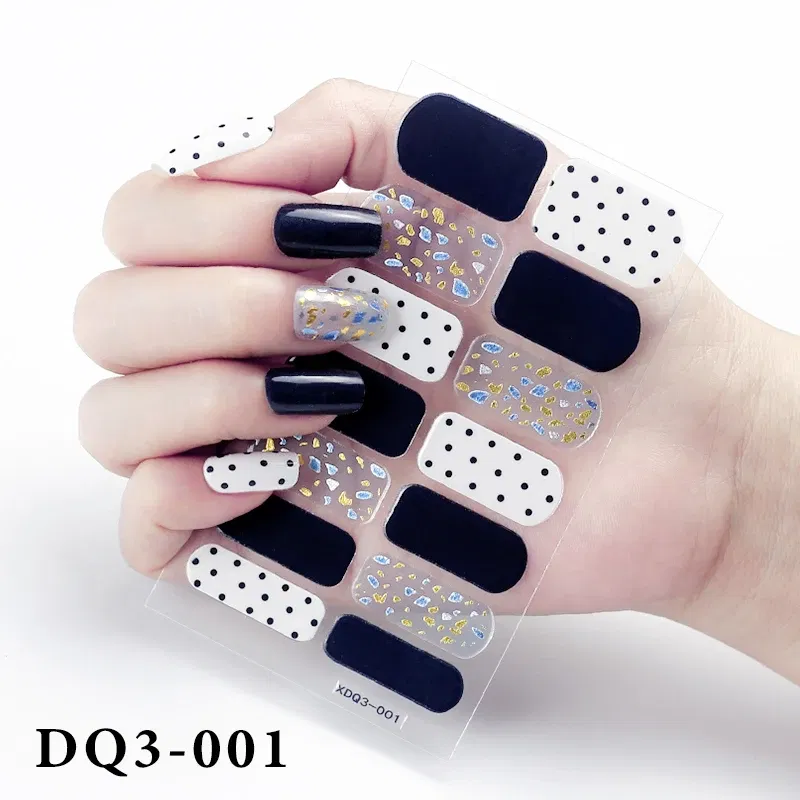 Color: Cream - Purpel Nail Stickers Full Cover Nail Polish Stickers for Women Full Beauty Manicure Decals High Quality Stickers for Nails Art