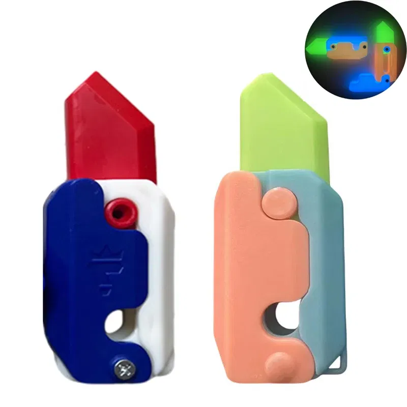 Color: MAROON, Ships From: CHINA - Gravity Folding Claw Knife Radish Knife 3d Printing Gravity Knife Small Radish Knife Push Card Decompression Fidget Mini Toy