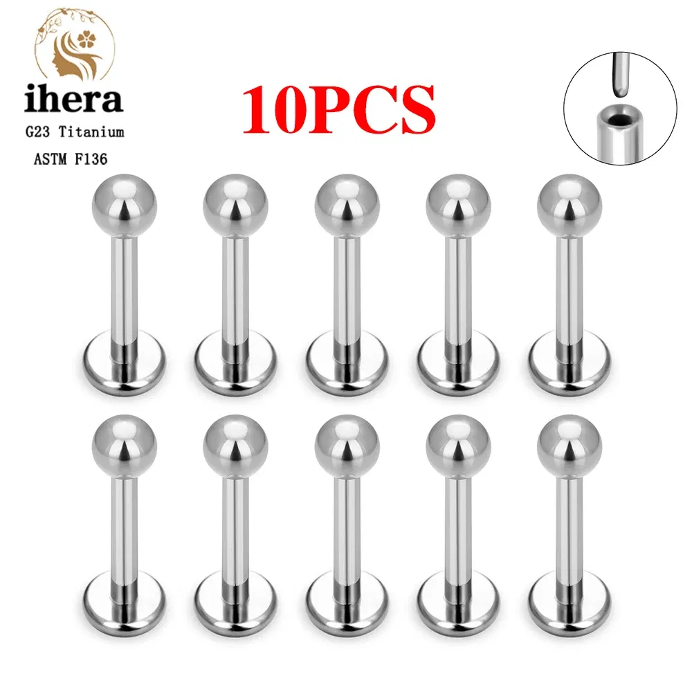 Metal color: Light Yellow Gold Color, Ships From: CHINA, Main Stone Color: SKY BLUE - 10PCS G23 Titanium Lip Ring Labret Piercing Stud Earring CZ 16/18/20G Push Pin Ear Tragus Cartilage Helix Conch Pierc? Jewelry