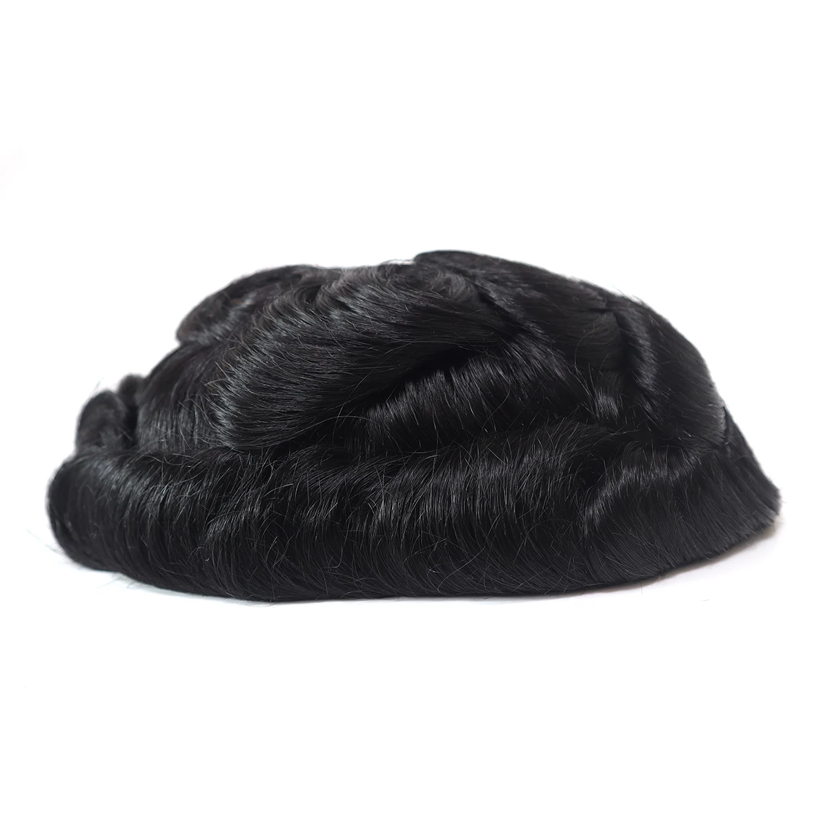 Toupee Color: 1b#, Toupee Density: 130%, Length: 6 inches, Ships From: CN, Toupee Size: 6x9, Toupee Design: free - Hywel 6 Inches Fine Mono Men Toupee Hair Men's Capillary Prosthesis Men's Wigs Replacement System Hair Natural Black Hair Units