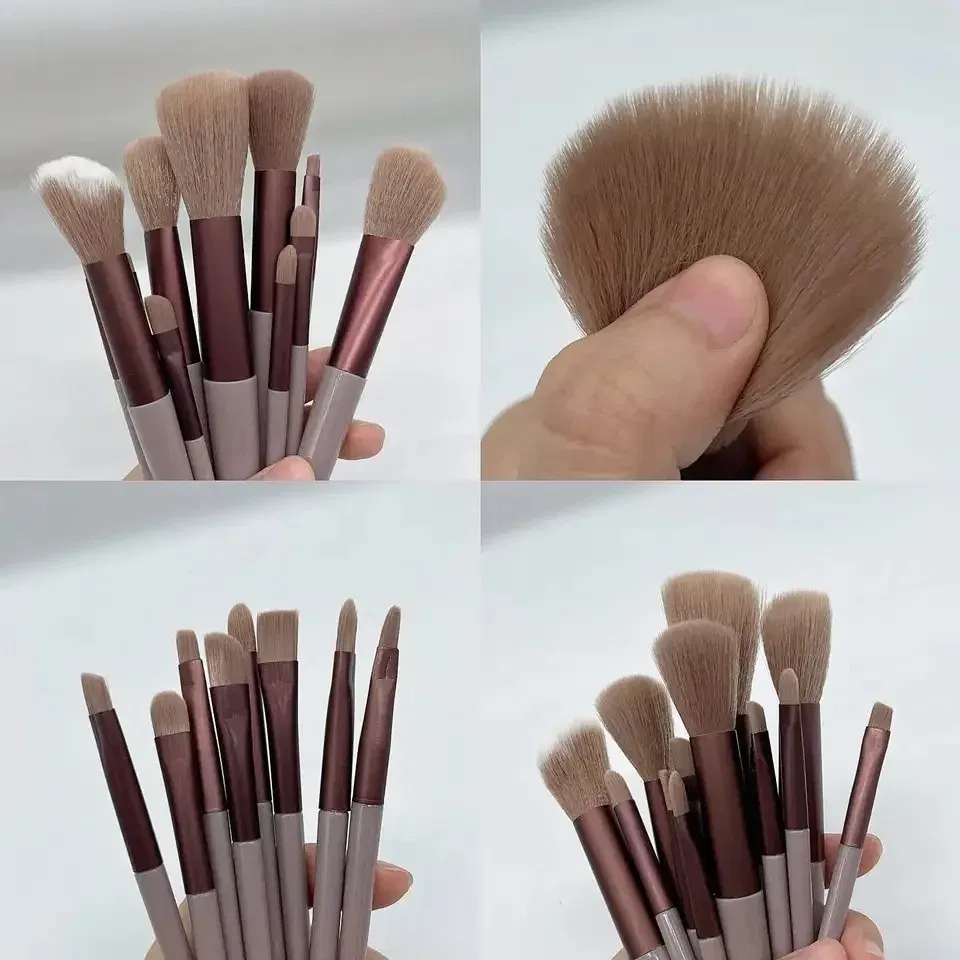 Color: Brown, Ships From: CHINA - 13 PCS Makeup Brushes Set Eye Shadow Foundation Women Cosmetic Brush Eyeshadow Blush Beauty Soft Make Up Tools Bag