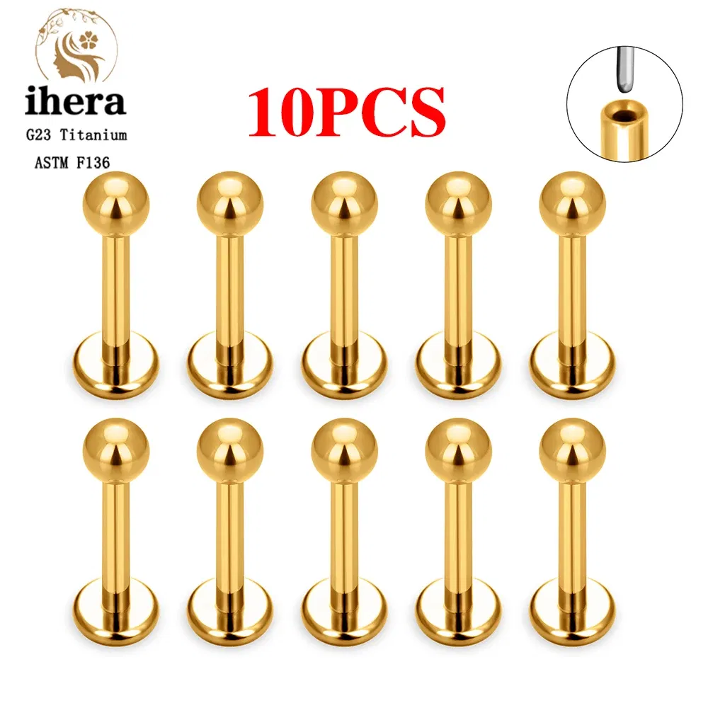Metal color: Gold-color, Ships From: CHINA, Main Stone Color: Sapphire - 10PCS G23 Titanium Lip Ring Labret Piercing Stud Earring CZ 16/18/20G Push Pin Ear Tragus Cartilage Helix Conch Pierc? Jewelry