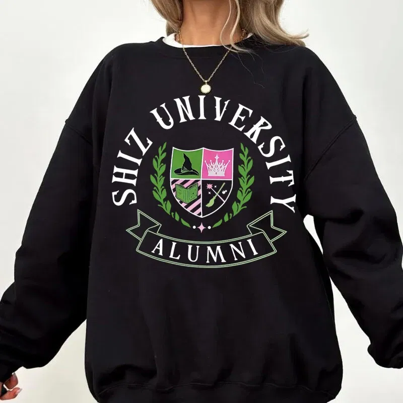 Color: WHITE, Size: M - Individual Wicked Alumni Sweatshirt Woman Clothing Harajuku Pullover Streetwear Autumn Long Sleeve Women's Clothing Hoodies
