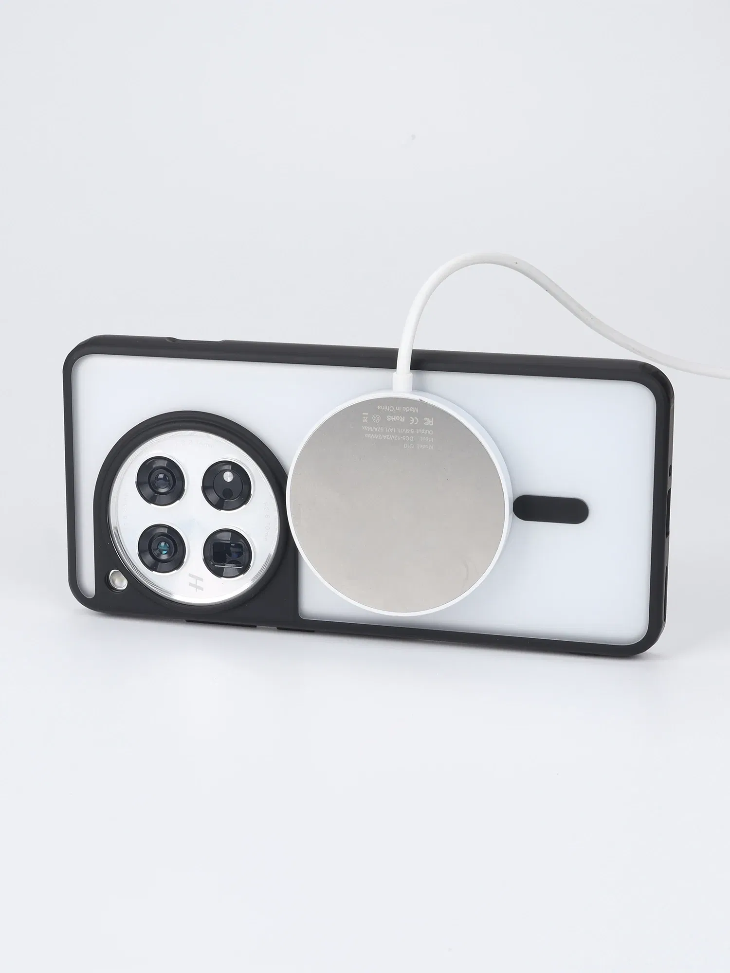 Color: black, Material: aluminum - Magnetic Case For OPPO One Plus 12 One Plus 13 Shockproof Magsafe Wireless Charging Clear Phone Cover