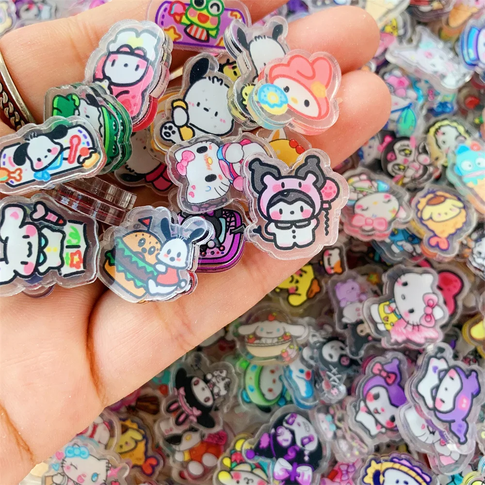 Color: Yellow, Size: 12" - 2cm 100g Sanrio Kuromi Hello Kitty Crayon Shin-chan Anime Collection Acrylic Pendant DIY Accessory Keychain PP Clip Patch