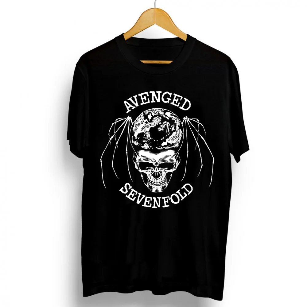 Color: Brown, Size: XXL - Men Clothes Round Neck T-shirt Heavy Metal Band Rock Cotton Breathable Print Womens Plus Size Tees
