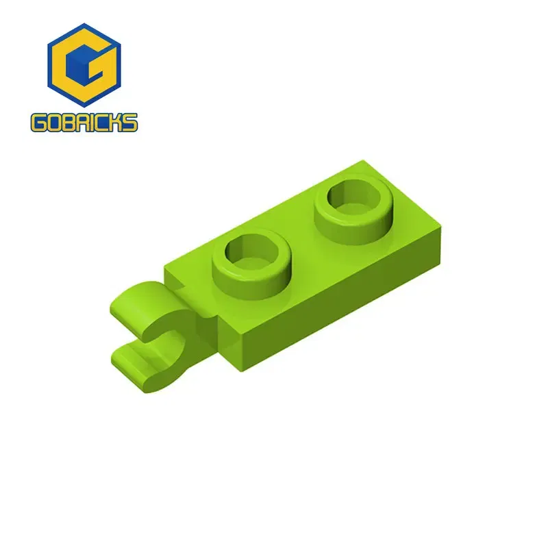 Color: WHITE - Gobricks 10PCS Bricks PLATE 2X1 W/HOLDER VERTICAL Compatible with 63868 children's toys Assembles Building Blocks Technical 2022