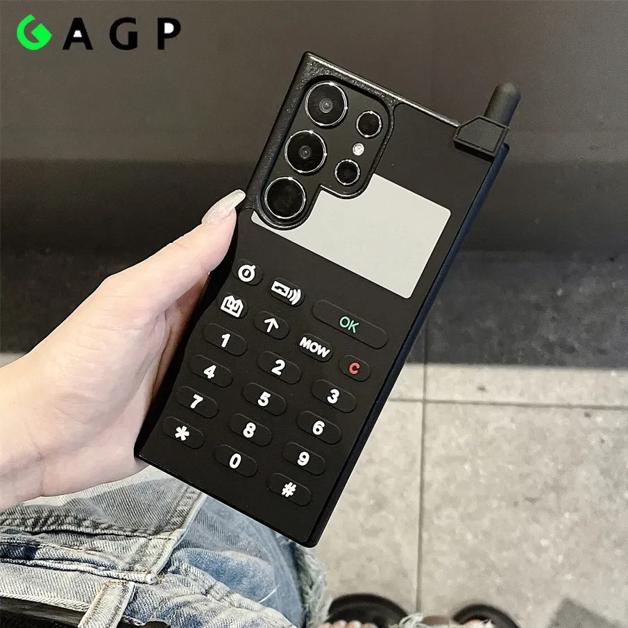 Color: army green, Material: Plastic - S24 Ultra Case 3D Cute Game Box Design Cellphone Luxury for Samsung Galaxy S23 S24 Ultra Phone Cases Cartoon Shockproof Cover