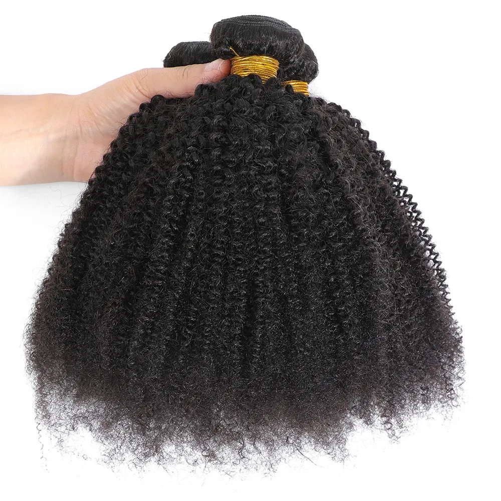 Color: Natural Color, Stretched Length: 12 12 12 - Afro Kinky Curly Bundles Brazilian 1/3 Afro Kinky Human Hair Bundles Deal 8-24" Hair Extensions Curly Human Hair Weave For Women