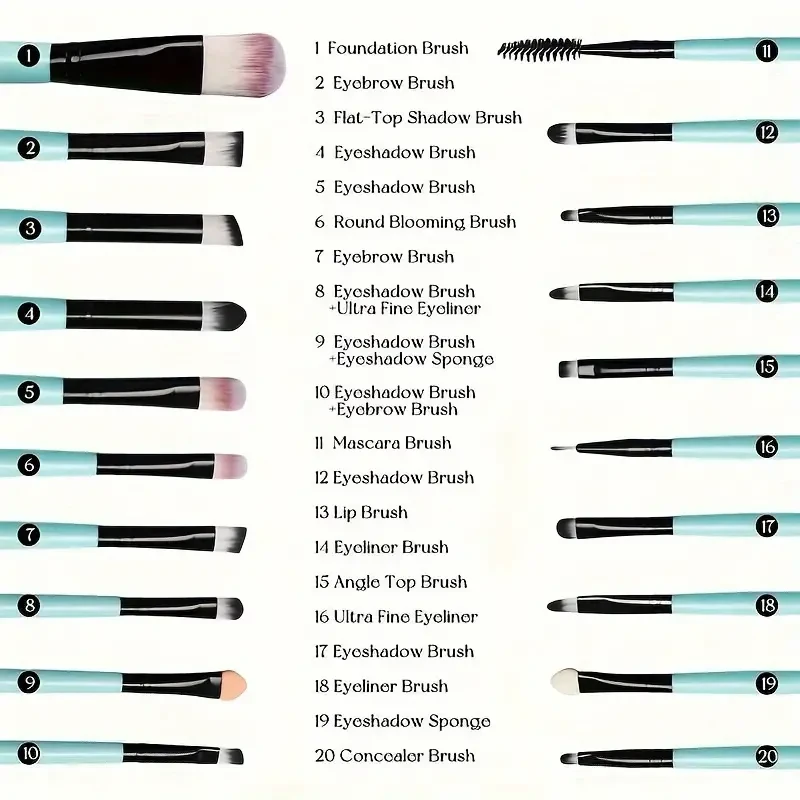 20-Piece Hypoallergenic Makeup Brush Set