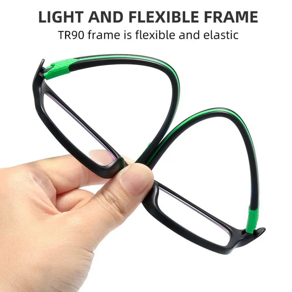 Frame Color: WHITE, Eye Prescription: +50 - Reading Glasses Men Fashion Sports Anti-blue Light Blocking Reading Eyewear Grey Red TR90 Frame Presbyopia Eyeglasses