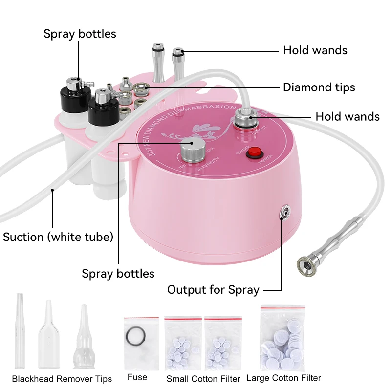 Color: Gold, Ships From: CHINA - 3 in 1 Diamond Microdermabrasion Dermabrasion Machine For Facial Blackhead Removal Acne Wrinkle Skin Care Device