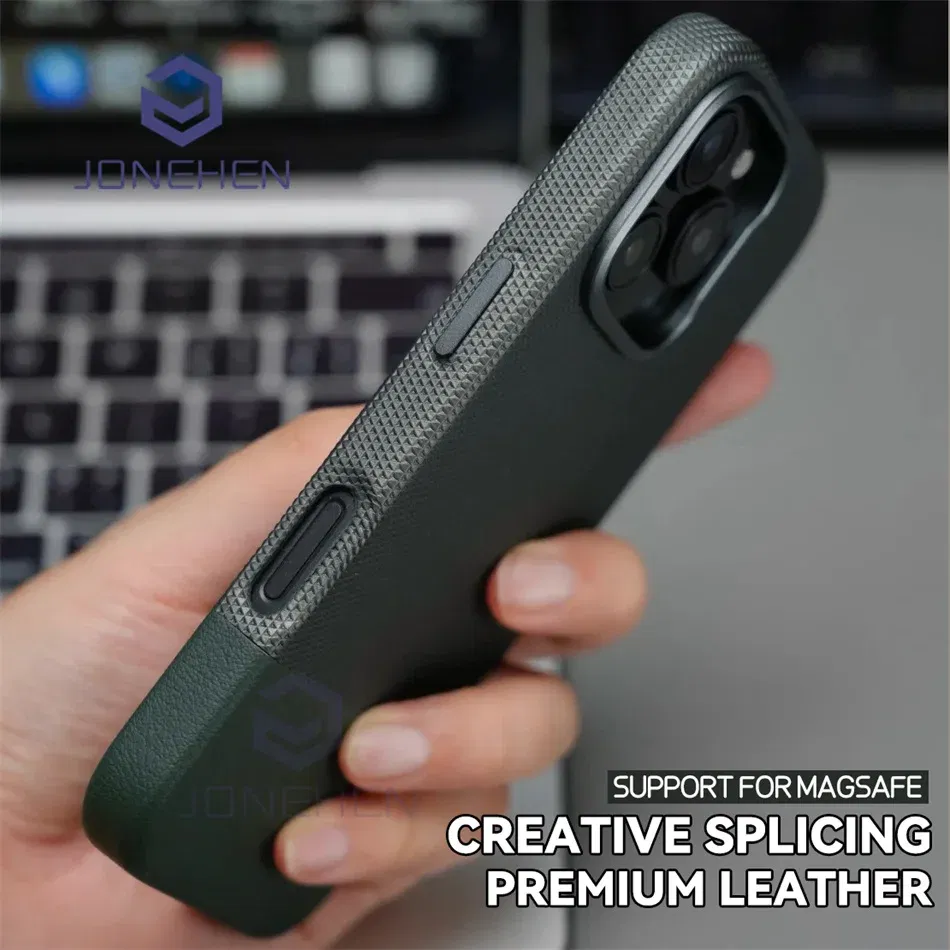 Color: Blue, Material: Plastic - Business Hit Color Relief Leather Case For iPhone 16 15 14 13 Pro Max For Magsafe Magnetic Wireless Charge Alloy Len Cover Bag