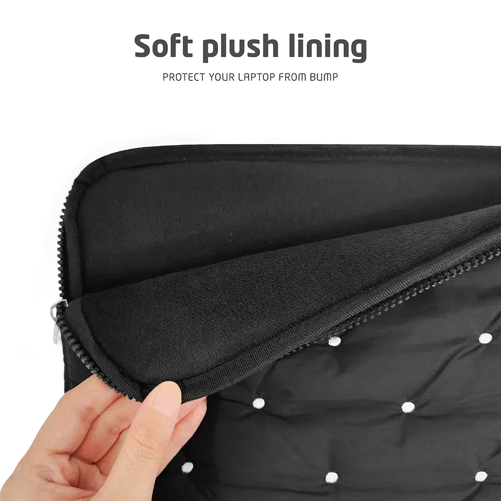 Color: Beige, Size: 15.6-inch - Laptop bag for macbook air 13 case 13-14 Inch puffy notebook pouch 15-16Inch Cute laptop sleeve 9-11 Inch Tablet Sleeve girl bag