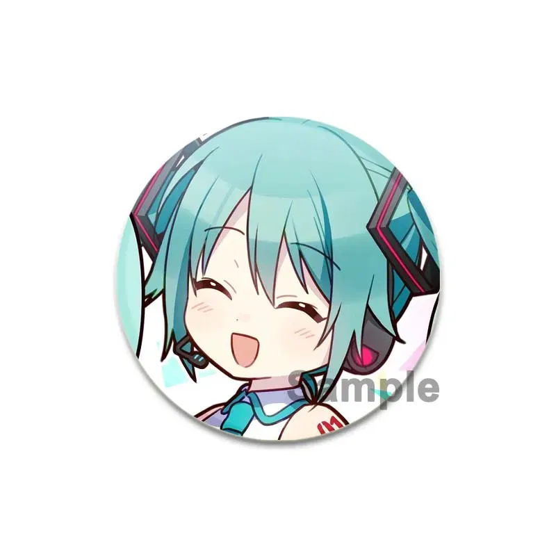Color: PURPLE, Size: M - 58/44/32mm Miku Anime Round Pins Cartoon Badges Cosplay Handmade Tinplate Brooch on Backpack Clothes Chest Ornament Gifts