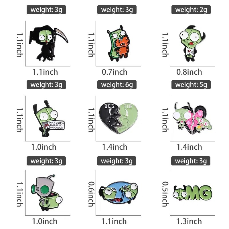 Metal color: Gold-color - Cartoon Anime Brooch Enamel Pins Custom Metal Animal Badges Lapel Accessories Sweater Women Men Jewelry Gift Friends Wholesale