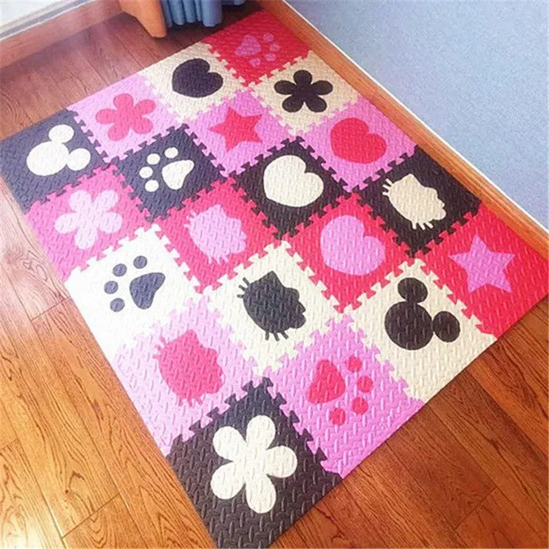 Color: DEEP BLUE - Activities Mat for Baby Play Mat 16PCS Play Mats 30x30cm Thick 1cm Game Mats Tatame Play Mat for Baby Playmat Playroom Mat
