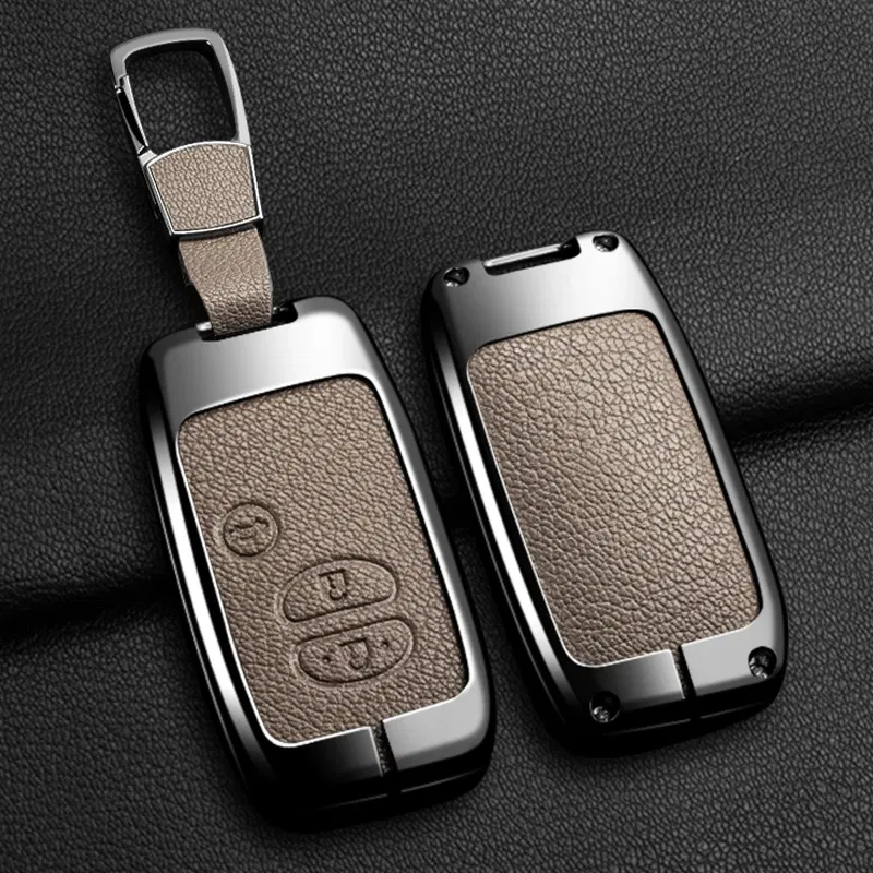 Color Name: Blue - Alloy Car Key Case Cover Shell Fob For Toyota Prius 30 Alpha Aqua Land Cruiser Auris For Lexus LC 200 2012 - 2014 Parts Keychain