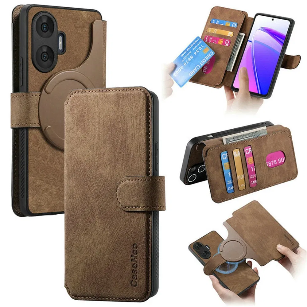 Color: PURPLE, Material: Silicon - Detachable 2IN1 Leather Card Funda for Xiaomi Poco F7 X7 M7 Pro 5G Luxury Case Magnetic Wallet Etui Poco X7 Pro F 7 Ultra Cover