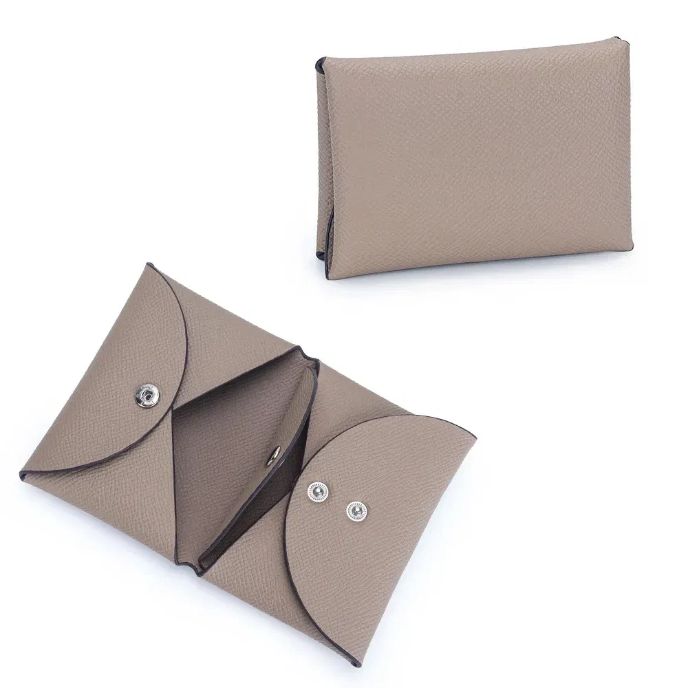 Color: Blue - Genuine Leather Coin Pouch Change Holder Mini Snap Pocket Wallet for Men Women Luxury Designer Credit Card Holder Coin Purses