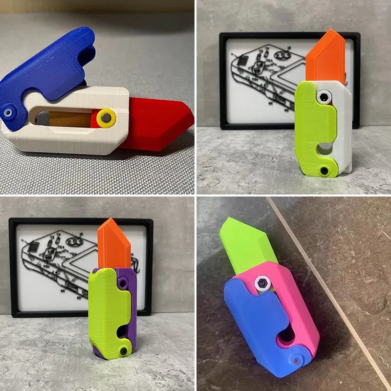 Color: Silver, Ships From: CHINA - Gravity Folding Claw Knife Radish Knife 3d Printing Gravity Knife Small Radish Knife Push Card Decompression Fidget  Mini Toy