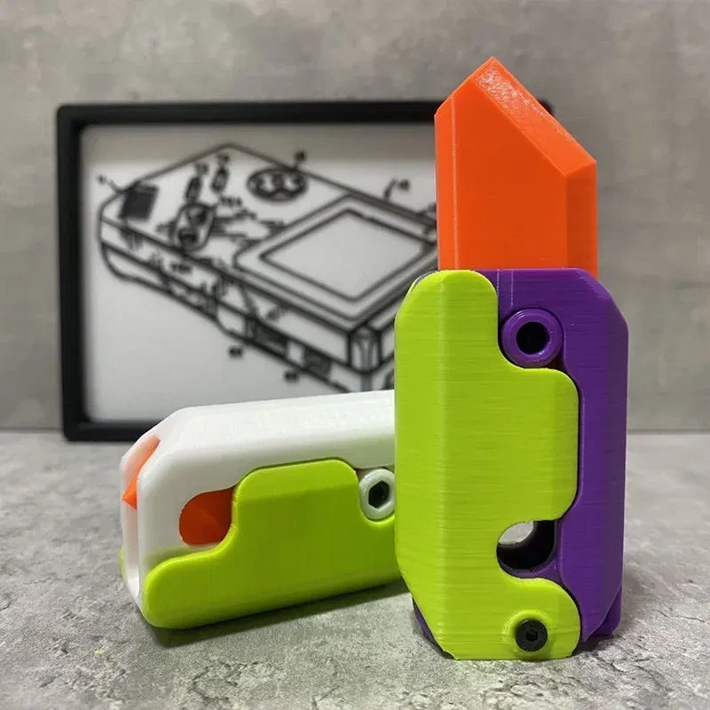 Color: Silver, Ships From: CHINA - Gravity Folding Claw Knife Radish Knife 3d Printing Gravity Knife Small Radish Knife Push Card Decompression Fidget Mini Toy