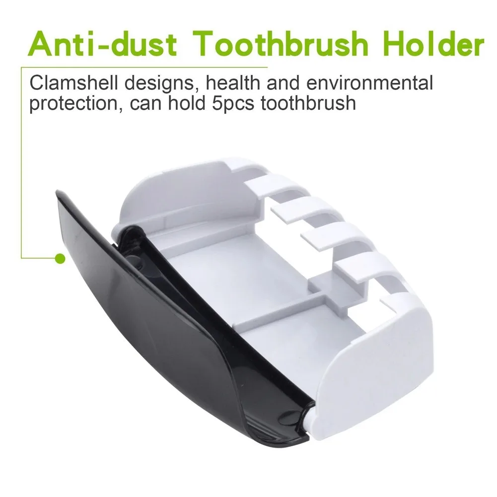 Color: Blue, Ships From: CHINA - Toothbrush Holder Automatic Toothpaste Dispenser Set Dustproof Sticky Suction Wall Mounted Toothpaste Squeezer Bathroom Holder