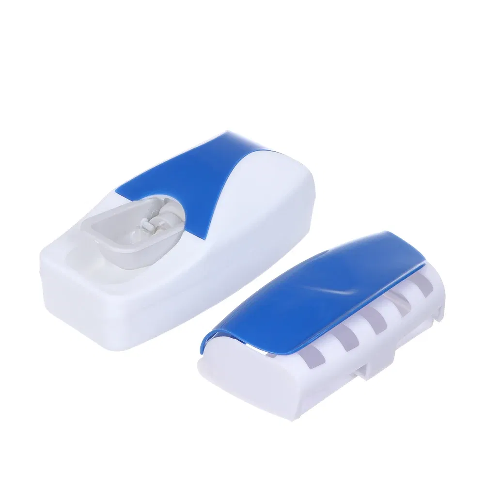 Color: Blue, Ships From: CHINA - Toothbrush Holder Automatic Toothpaste Dispenser Set Dustproof Sticky Suction Wall Mounted Toothpaste Squeezer Bathroom Holder