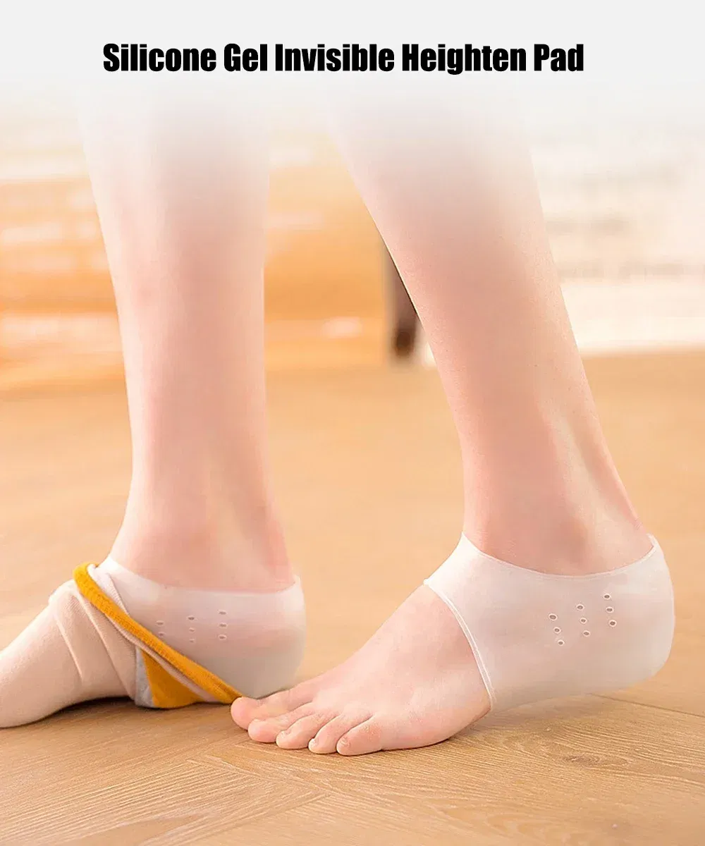Color: black, Shoe Size: 0, Ships From: CHINA - Silicone Height Increase Insoles for Man Woman Shoes Lift Insert Gel Shoe Pads With Breathable Holes Invisible Height Heel Socks