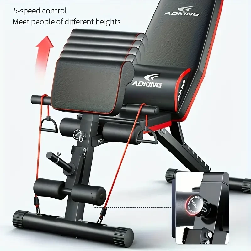 ADKING 13-in-1 Foldable Dumbbell Bench - Adjustable Sit-Up Aid & Strength Trainer