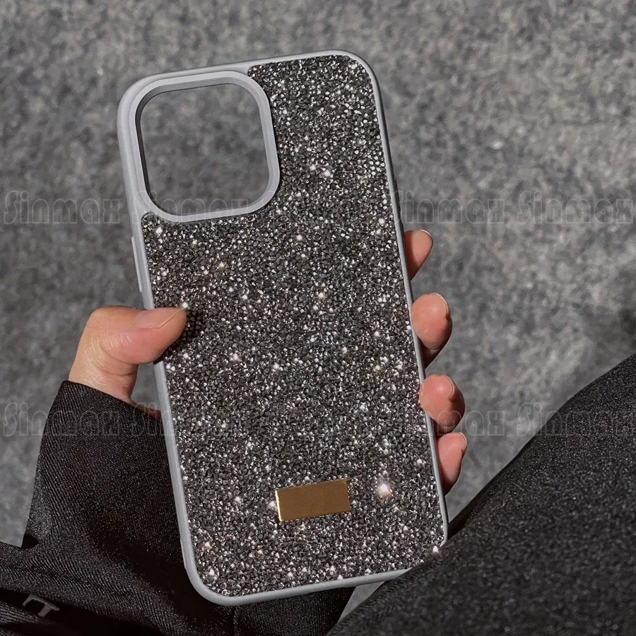 Color: Blue, Material: Silicon - Bling Glitter Phone Case For iPhone 16 15 14 13 12 Pro Max 11 Vogue Protective Soft Diamond Cover Coque Funda