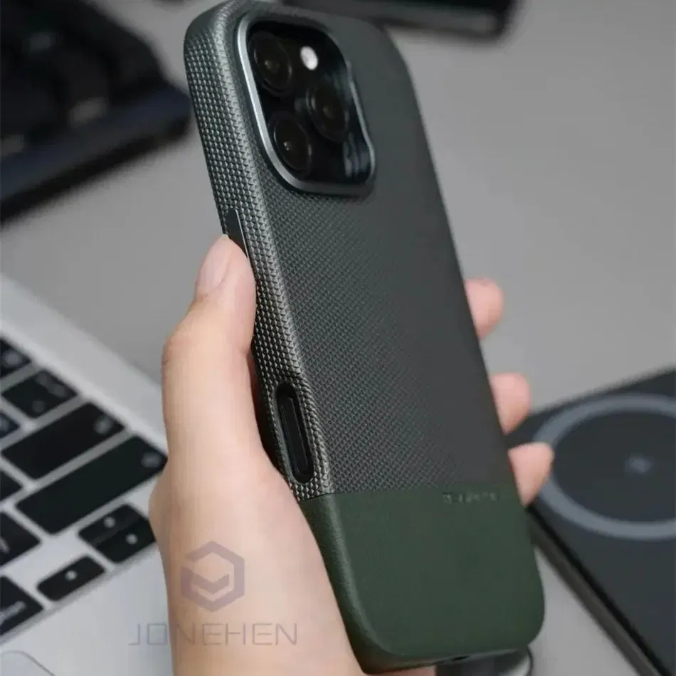Color: Blue, Material: POLYESTER - Business Hit Color Relief Leather Case For iPhone 16 15 14 13 Pro Max For Magsafe Magnetic Wireless Charge Alloy Len Cover Bag
