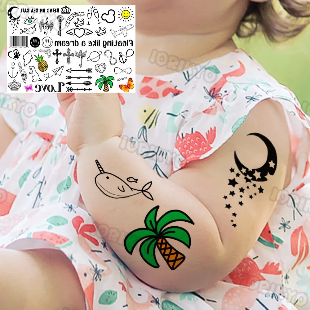 Color: Mixed Color - Sexy Red Lips Flower Temporary Tattoo For Kids Boys Girls Adult Small Rose Butterfly Tattoos Sticker Fake Tatoos Arm Neck Face
