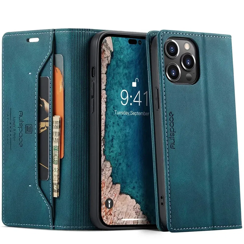 Color: Coffee, Material: Plastic - Leather Cases for IPhone 16 15 14 13 12 11 Pro Max XR XS Max 8 7 6s Plus SE 2022 2020 Wallet Folio Flip Cover Rfid Blocking