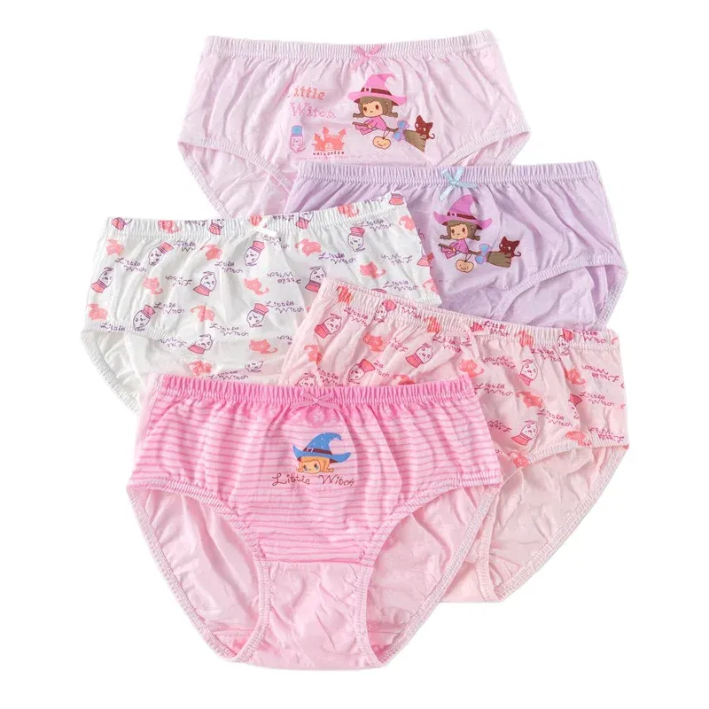 Color: Dark Grey, Kid Size: 4 - 5 Pack Girls Cotton Briefs With Exquisite Box, Queen Elsa Kids Soft Girls Panties, Princess Cartoon Children's Underpants 2-14T
