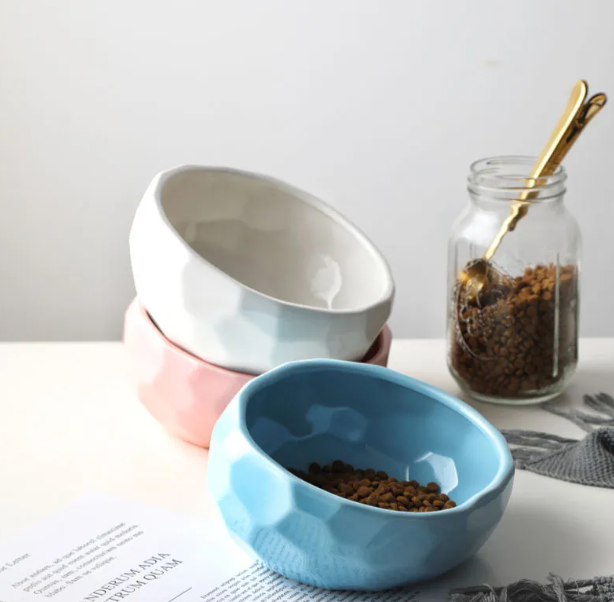 Pet bowl oblique mouth cat bowl food bowl dog bowl method bucket food bowl